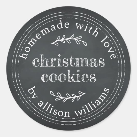 Sticker Rond Biscuits de Noël faits maison rustiques Tableau no (Devant)