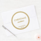Sticker Rond Biscuits de Noël maison en or moderne simple (Enveloppe)