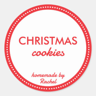Sticker Rond Biscuits de Noël simples et modernes