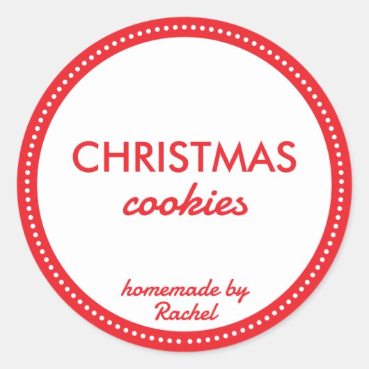 Sticker Rond Biscuits de Noël simples et modernes (Devant)