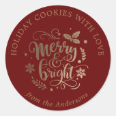 Sticker Rond biscuits de vacances cuits avec amour joyeuse (Devant)