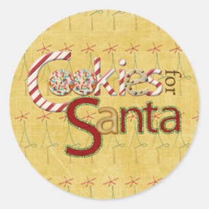 Sticker Rond Biscuits et sucrerie pour Père Noël