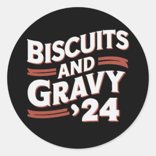 Sticker Rond Biscuits Gravy 2024 Élections présidentielles nour