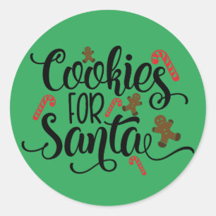 Sticker Rond Biscuits pour Père Noël