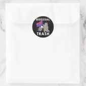 Sticker Rond Bisexual Trash Gay pride Rainbow LGBT Raccoon (Sac)