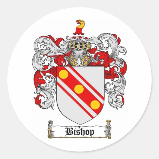 STICKER ROND BISHOP FAMILLE CREST - BISHOP COAT OF ARMS (Devant)