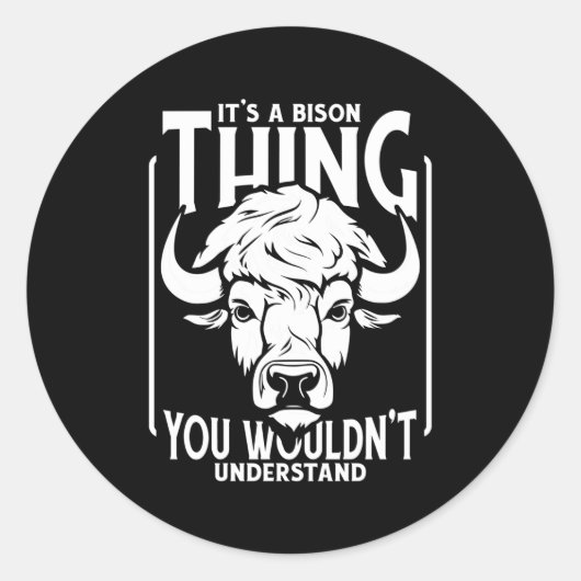 Sticker Rond Bison animal sauvage Bison américain (Devant)