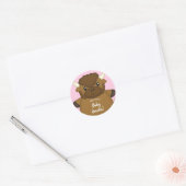 Sticker Rond Bison Baby shower Buffalo rose (Enveloppe)