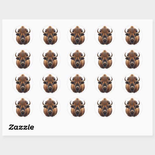 Sticker Rond Bison / Buffalo (Feuille)
