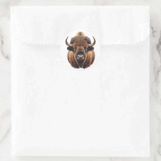 Sticker Rond Bison / Buffalo (Sac)