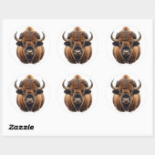 Sticker Rond Bison / Buffalo (Feuille)