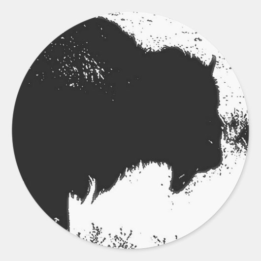 Sticker Rond Bison - Buffalo (Devant)
