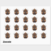 Sticker Rond Bison / Buffle (Feuille)