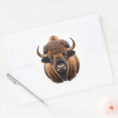 Sticker Rond Bison / Buffle (Enveloppe)
