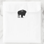Sticker Rond Bison de bison noir et blanc Pop Art (Sac)