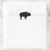 Sticker Rond Bison noir et blanc Silhouette Pop Art (Sac)