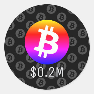 Sticker Rond Bitcoin 0,2 M$ (200 K$) Un Million