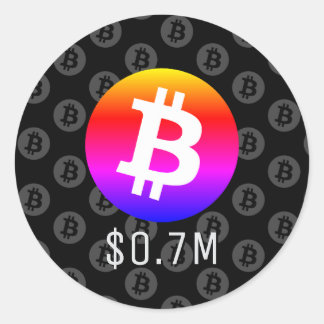 Sticker Rond Bitcoin 0,7 M$ (700 K$) Un Million