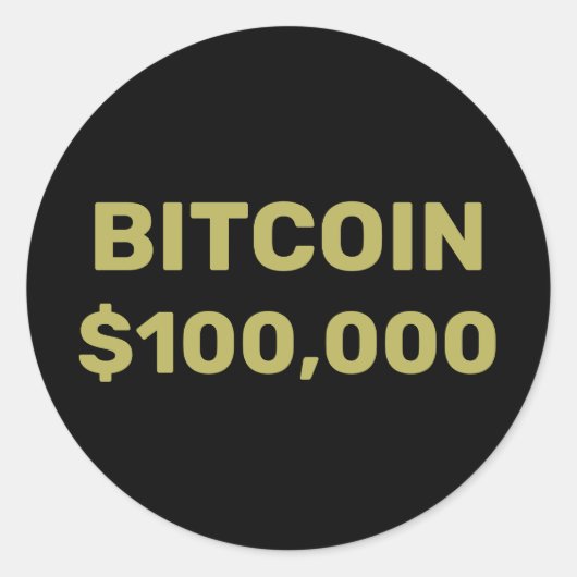 Sticker Rond Bitcoin 100000 Célébration (Devant)