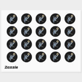 Sticker Rond Bitcoin à l'astronaute de lune (Feuille)