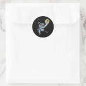 Sticker Rond Bitcoin à l'astronaute de lune (Sac)