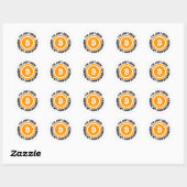Sticker Rond Bitcoin amusant JUSTE MINER MON PROPRE ESPACE D'AF (Feuille)