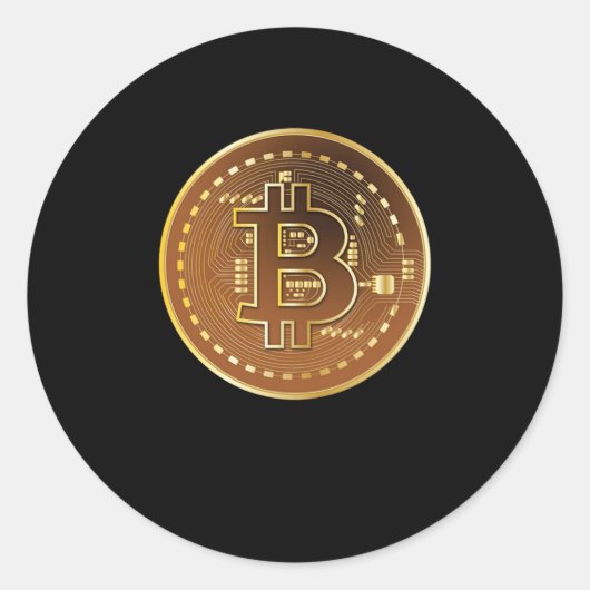 Sticker Rond Bitcoin Digital Gold Cryptocurrency (Devant)