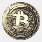 Sticker Rond Bitcoin doré (Devant)