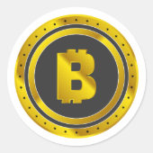 Sticker Rond Bitcoin doré (Devant)