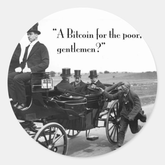 Sticker Rond Bitcoin mendiant (Devant)