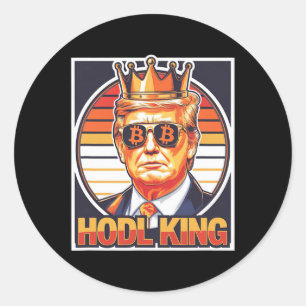 Sticker Rond Bitcoin Migné Le Roi Trump Crypto Shades L'Avenir 