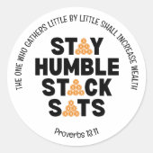 Sticker Rond Bitcoin RESTER HUMBLE PILE SATS Crypto (Devant)