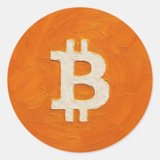 Sticker Rond Bitcoin Standard (Huile, Style: 1) (Devant)