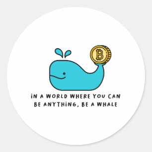 Sticker Rond Bitcoin Whale Crypto Investisseur & BTC Trading De