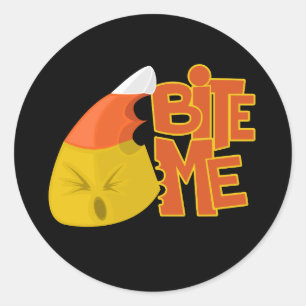 Sticker Rond Bite Me - Candy Corn