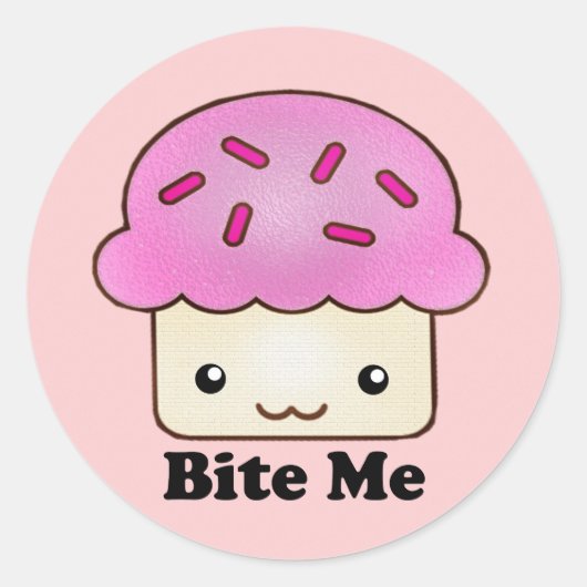 Sticker Rond Bite Me Cupcake (Devant)