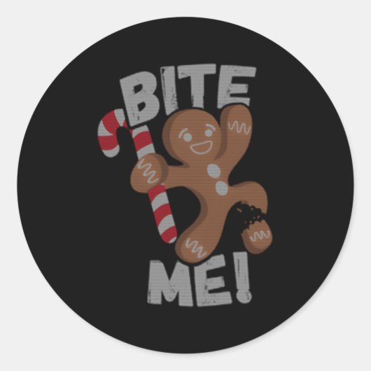 Sticker Rond Bite Me Gingpain (Devant)
