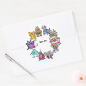 Sticker Rond Bite Me Monsters Plaque de dessin (Enveloppe)