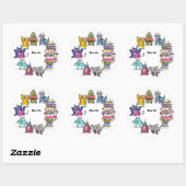 Sticker Rond Bite Me Monsters Plaque de dessin (Feuille)