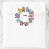 Sticker Rond Bite Me Monsters Plaque de dessin (Sac)