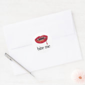 Sticker Rond Bite Me Vampire (Enveloppe)