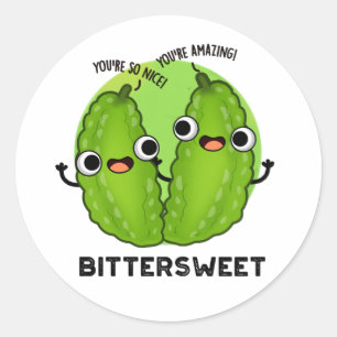 Sticker Rond Bittersweet Funny Bitter Gourd Pun