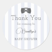 Sticker Rond Bitty Bow Oh Boy Baby shower Merci (Devant)