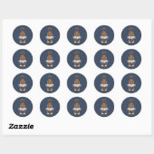 Sticker Rond Biwa-bokuboku, Yokai à tête molle (Feuille)