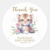 Sticker Rond Bizarre animal étoiles Baby shower Merci (Devant)