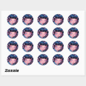 Sticker Rond Bizarre Déplaisante mignonne Anime Girl (Feuille)