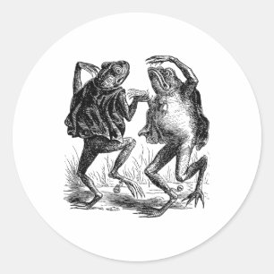 Sticker Rond Bizarre Frogs Danser - Grenouilles Vintages