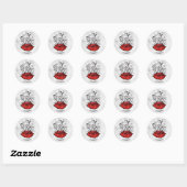 Sticker Rond Bizarre Gothique Lèvres Tatouage Nom Oddity (Feuille)
