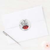 Sticker Rond Bizarre Gothique Lèvres Tatouage Nom Oddity (Enveloppe)