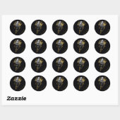 Sticker Rond Black Adam Grey et Gold Lightning Graphic (Feuille)
